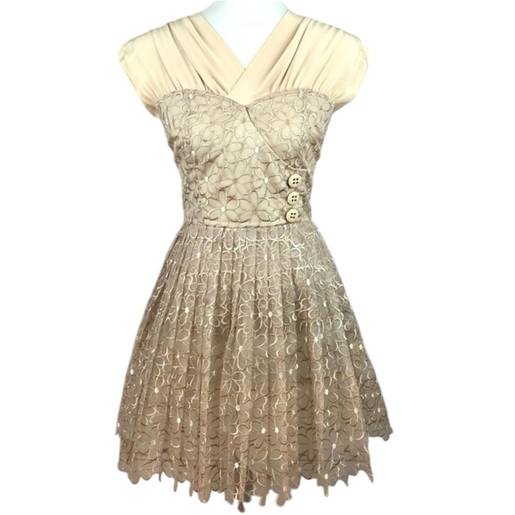 Robe Cocktail Tracy Reese Plenty Frock! - Marron & Noir - Taille 0 - Soie